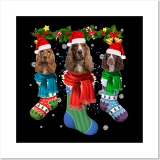 English Springer Spaniel Christmas Sock Posters and Art